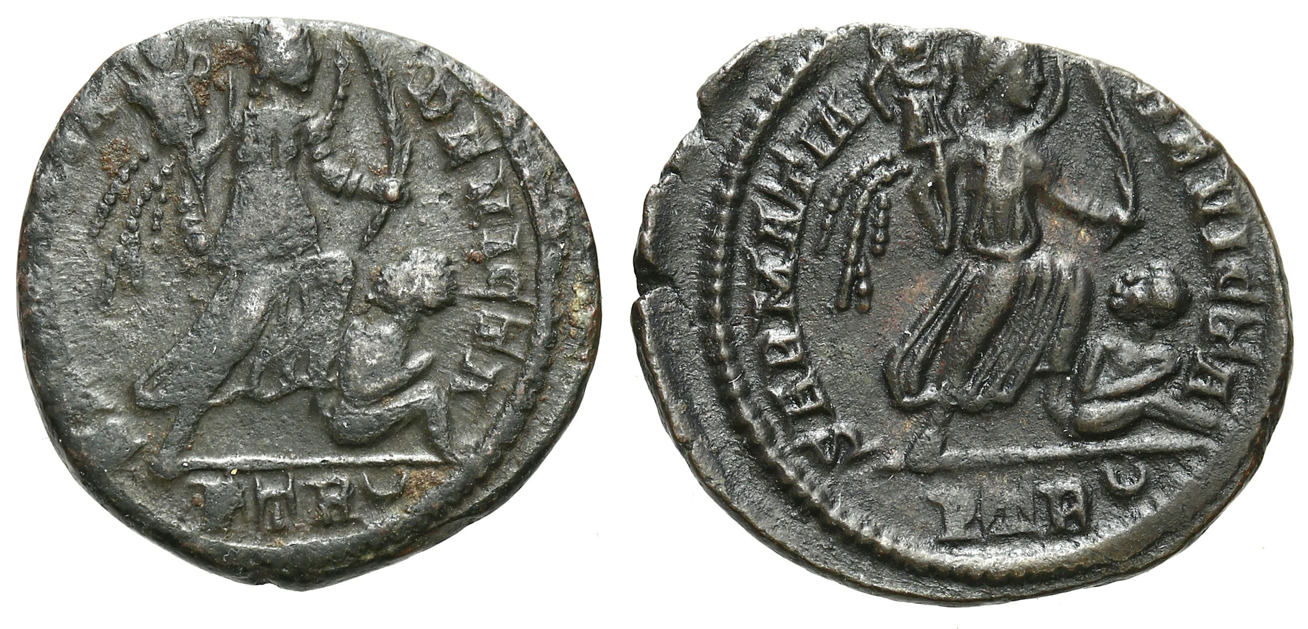 Cesarstwo Rzymskie, Lot 2 sztuk Follisów, Konstantyn I Wielki 305 – 337 n. e., Trewir
